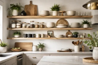 How to Decorate Open Shelves in a Kitchen