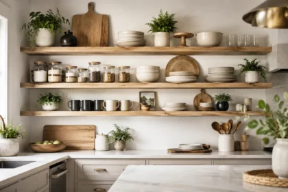How to Decorate Open Shelves in a Kitchen