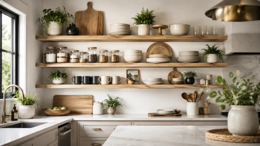 How to Decorate Open Shelves in a Kitchen